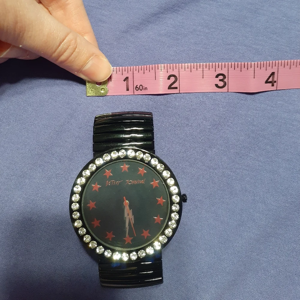 Betsey Johnson big black red star watch *Vintage!* *Rare!*